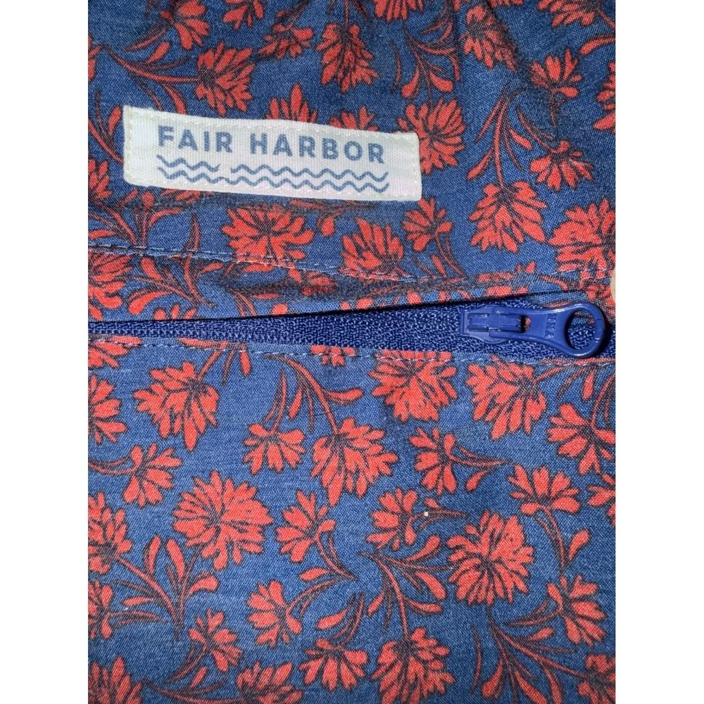 Fair Harbor Mens The Anchor Swim Shorts Floral Blue Red XXL 8 Inch Inseam